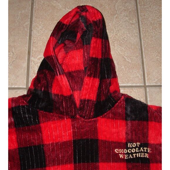 NEW Buffalo Plaid Sz XL 16/18 Soft Plush 2 Pc Hooded Lounge Pajama Set JOYSPUN - Picture 6 of 6